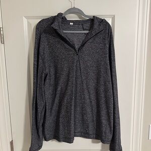 Gray lulu Quarter-Zip Pullover with hood